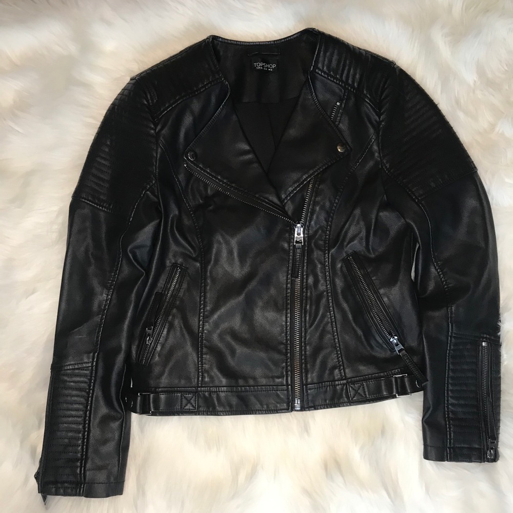 Topshop Black Leather Jacket